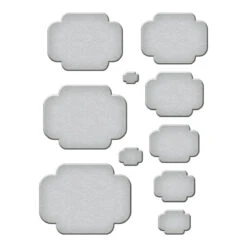 Essential Four Petal Labels Etched Dies From The Four Petal Collection -Woodland Scenics Shop S5 563 FourPetal Spellbinders Essential Four Petal Label Color