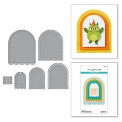 Make A Wish Arch Labels Etched Dies From The Monster Birthday Collection