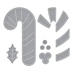 Felt Candy Cane Etched Dies From The Felt Stitch & Create Collection By Nichol Spohr -Woodland Scenics Shop S5 659 Felt Stitch and Create Nichol Spohr Felt Candy Cane Color