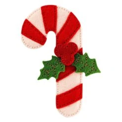 Felt Candy Cane Etched Dies From The Felt Stitch & Create Collection By Nichol Spohr -Woodland Scenics Shop S5 659 Felt Stitch and Create Nichol Spohr Felt Candy Cane Project 1