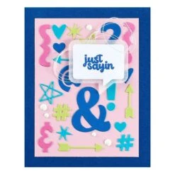 Punctuation & Icons Etched Dies From The Just Sayin' Collection By Kelly Bangs -Woodland Scenics Shop S5 663 Just Sayin Kelly Bangs Punctuation Icons Project 1