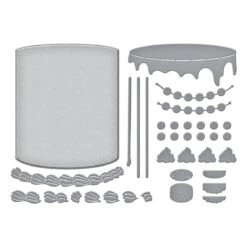 Ganache Gateau Etched Dies From The Bougie Birthday Collection By Nina Boettcher -Woodland Scenics Shop S5 676 Bougie Birthday Celebration Nina Boettcher Ganache Gateau Color