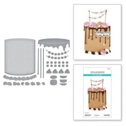 Ganache Gateau Etched Dies From The Bougie Birthday Collection By Nina Boettcher