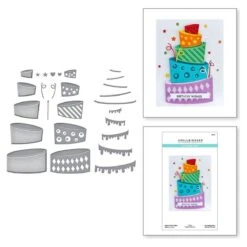 Topsy Turvy Cake Etched Dies From The Birthday Celebrations Collection