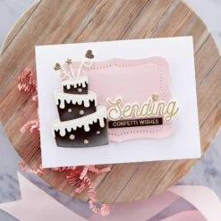 Topsy Turvy Cake Etched Dies From The Birthday Celebrations Collection -Woodland Scenics Shop S6 195 Spellbinders Birthday Topsy Turvy Cake Lifestyle Birthday Celebrations 1 23719