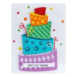 Topsy Turvy Cake Etched Dies From The Birthday Celebrations Collection -Woodland Scenics Shop S6 195 Spellbinders Birthday Topsy Turvy Cake Project 65399
