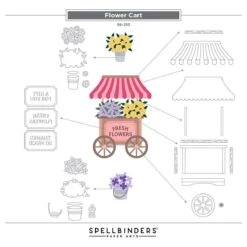 Simple Vintage Flower Shoppe Die Bundle With Simple Stories -Woodland Scenics Shop S6 253 Simple Vintage Flower Shoppe Simple Stories Flower Cart Assembly