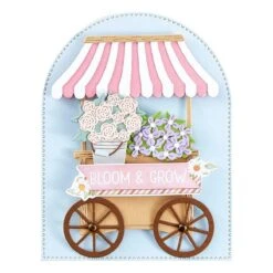 Flower Cart Etched Dies From The Simple Vintage Flower Shoppe Collection With Simple Stories -Woodland Scenics Shop S6 253 Simple Vintage Flower Shoppe Simple Stories Flower Cart Project