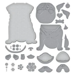 Big Pug Etched Dies From The Bibi's Cats And Pugs Collection By Bibi Cameron -Woodland Scenics Shop S7 248 Cats and Pugs Bibi Cameron Big Pug Color