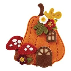 Felt Pumpkin Lane House Etched Dies From The Felt Stitch & Create Collection By Nichol Spohr -Woodland Scenics Shop S7 261 Felt Stitch and Create Nichol Spohr Felt Pumpkin Lane House Project 1