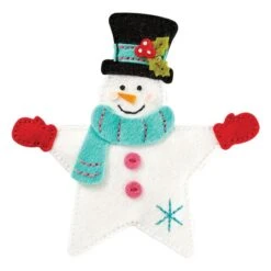 Felt Snowman Star Etched Dies From The Felt Stitch & Create Collection By Nichol Spohr -Woodland Scenics Shop S7 262 Felt Stitch and Create Nichol Spohr Felt Snowman Star Project 1