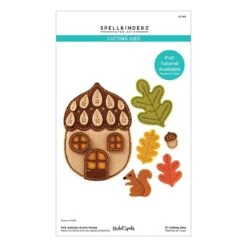 Felt Autumn Acorn House Etched Dies From The Felt Stitch & Create Collection By Nichol Spohr -Woodland Scenics Shop S7 263 Felt Stitch and Create Nichol Spohr Felt Autumn Acorn House Pac