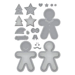 Felt Gingerbread Boy & Girl Etched Dies From The Felt Stitch & Create Collection By Nichol Spohr -Woodland Scenics Shop S7 265 Felt Stitch and Create Nichol Spohr Felt Gingerbread Boy Girl Color
