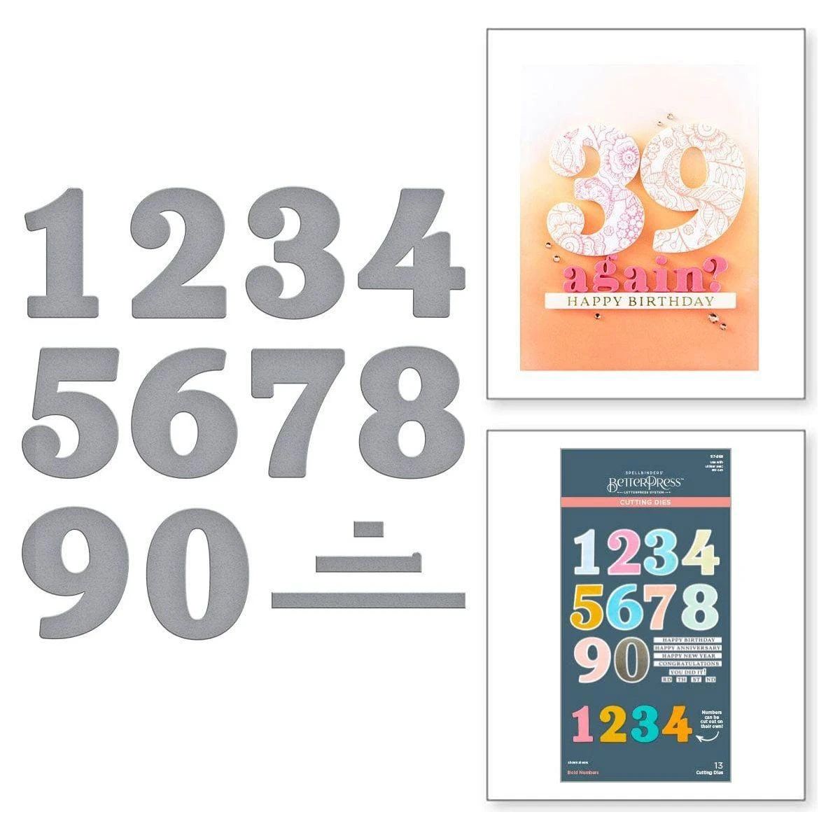 Bold Color Mix Numbers BetterPress Plates And Die Bundle 16 Bold Color Mix Numbers BetterPress Plates And Die Bundle - Image 16