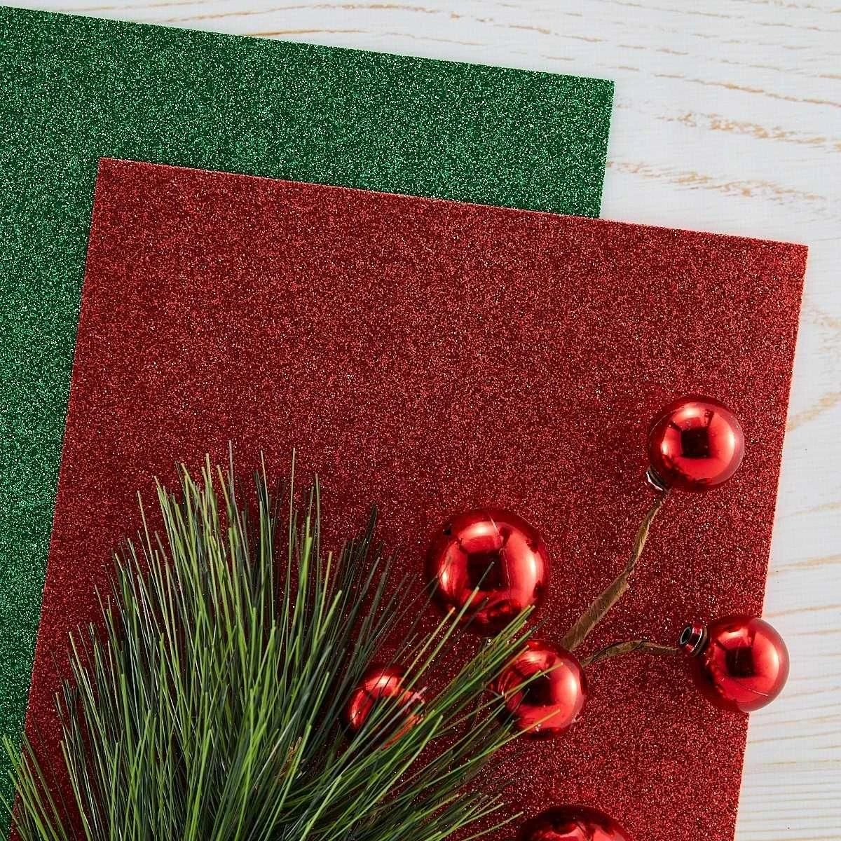Pop-Up Die Cutting Glitter Foam Sheets - Red & Green 2 Pop-Up Die Cutting Glitter Foam Sheets - Red & Green - Image 2