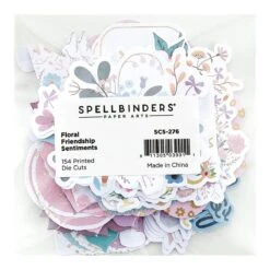Floral Friendship Printed Die Cut Sentiments From The Floral Friendship Collection -Woodland Scenics Shop SCS 276 Floral Friendship Paper Suite Floral Friendship Sentiments Pac