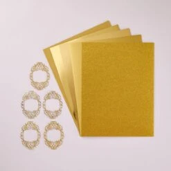 Gold Assortment Treasured Cardstock8 1/2" X 11 -15 Pack -Woodland Scenics Shop SCSP 001V2
