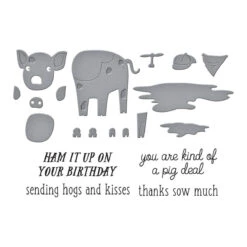 Ham It Up Clear Stamp & Die Set From The On The Farm Collection -Woodland Scenics Shop SDS 199 On the Farm Ham It Up Color
