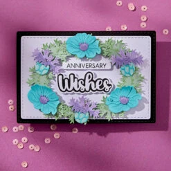Very Best Wishes Sentiments Clear Stamp & Die Set From The Wildflowers Collection By Lisa Horton -Woodland Scenics Shop SDS 203 Wildflowers Lisa Horton Very Best WIshes Sentiments Project 2