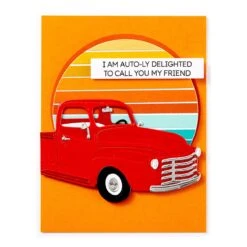 Cruisin' By Sentiments Clear Stamp & Die Set From The Classic Road Legends Collection By Mindy Eggen -Woodland Scenics Shop SDS 204 Classic Road Legends Mindy Eggen Cruisin By Sentiments Project 1