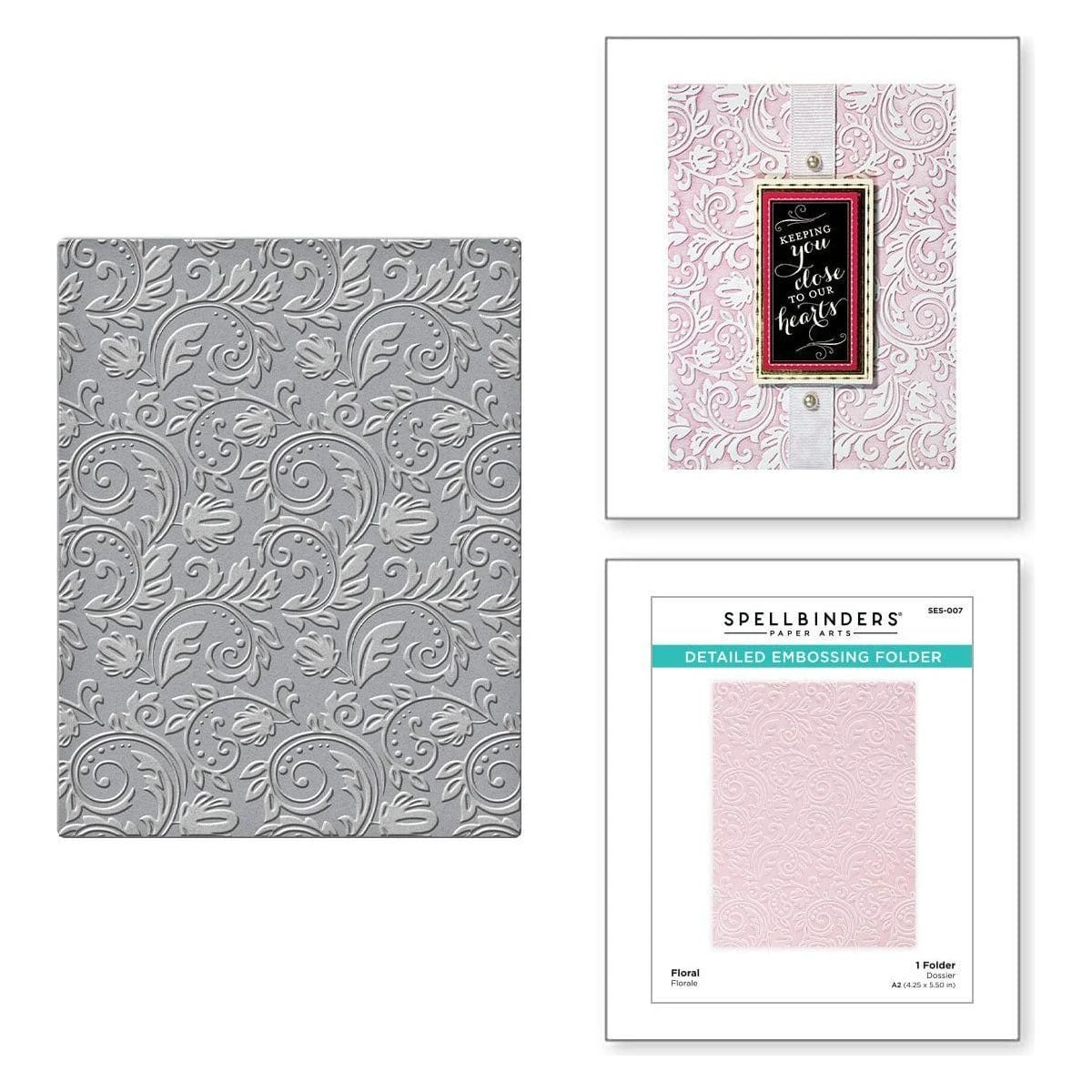 Em-bossing Fold'ers Floral 4.25 X 5.5 In Single Sided 1 Em-bossing Fold'ers Floral 4.25 X 5.5 In Single Sided