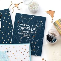 Stargazer Embossing Folder From Celestial Zodiacs Collection -Woodland Scenics Shop SES 016 Celestial Zodiacs Spellbinders Stargazer Project 4 16609.1611337415.1280.1280