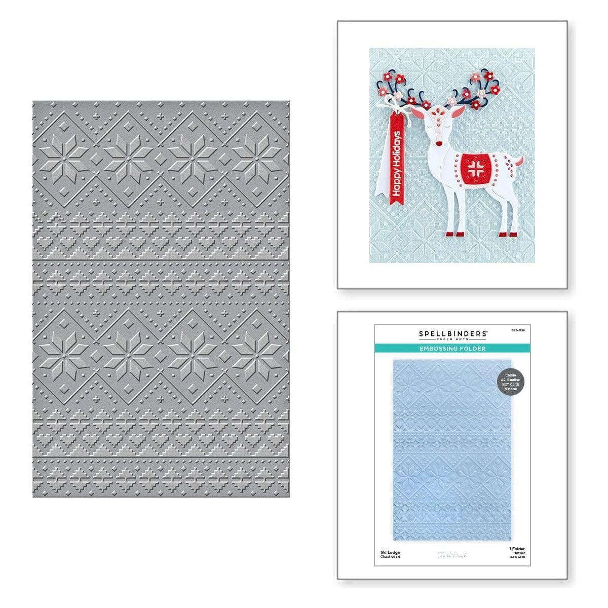 Ski Lodge Embossing Folder From The Winter Tales Collection By Zsoka Marko 1 Ski Lodge Embossing Folder From The Winter Tales Collection By Zsoka Marko