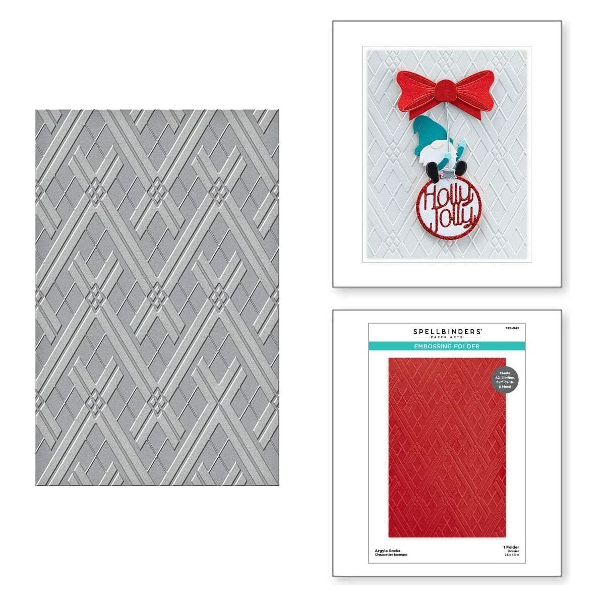 Argyle Socks Embossing Folder From Gnome For Christmas Collection 1 Argyle Socks Embossing Folder From Gnome For Christmas Collection