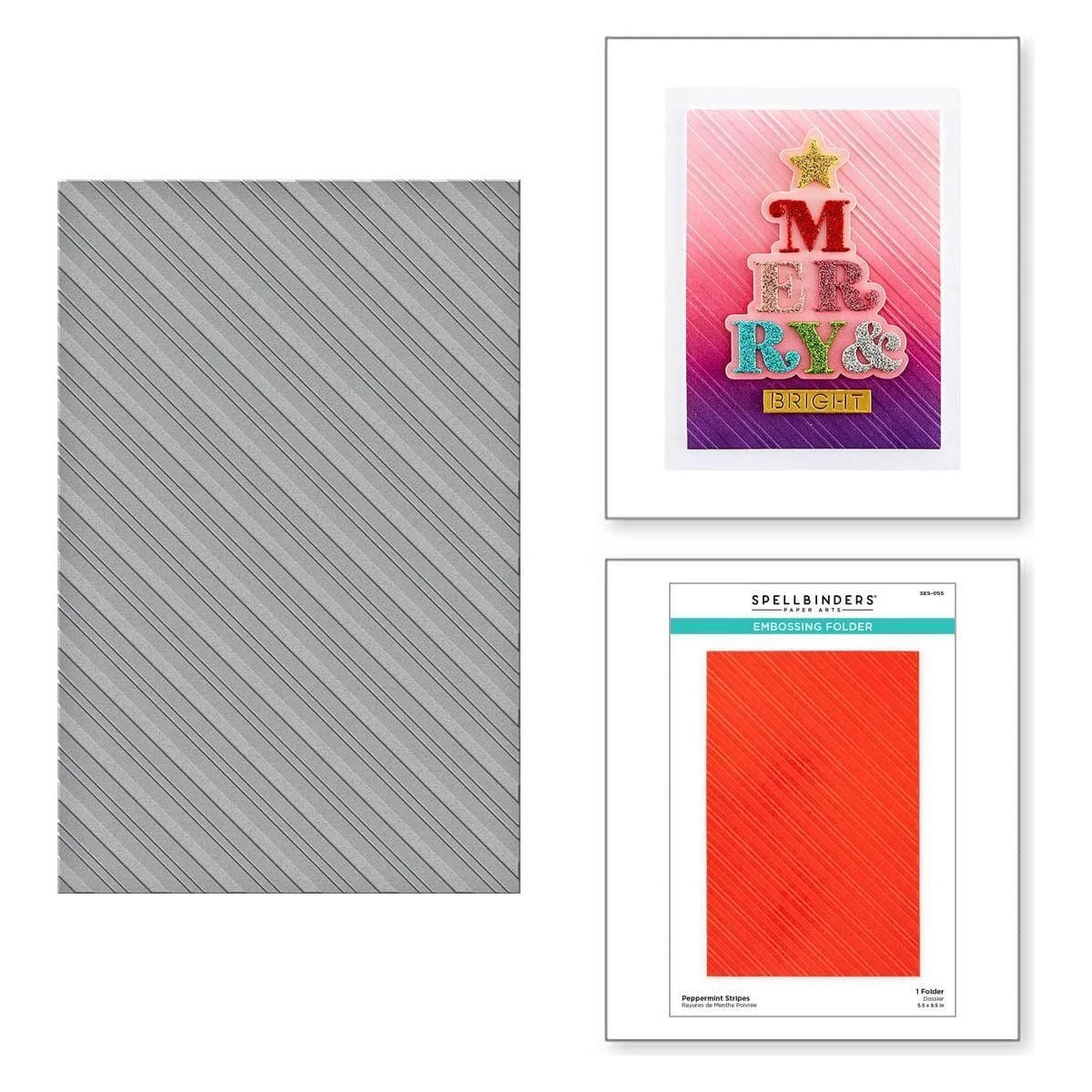 Peppermint Stripes Embossing Folder From The Merry & Bright Collection 1 Peppermint Stripes Embossing Folder From The Merry & Bright Collection