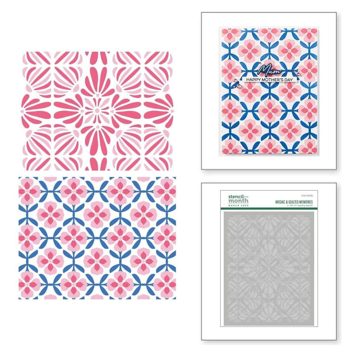 Mosaic & Quilted Memories -Stencil Of The Month 1 Mosaic & Quilted Memories -Stencil Of The Month
