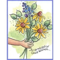 Stampendous Hands Hold Perfectly Clear Stamp Set -Woodland Scenics Shop SSC2024 Hands Daisy 800