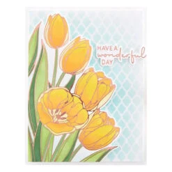 Wonderful Tulips Layered Stencils From The Four Petal Collection -Woodland Scenics Shop STN 045 FourPetal Spellbinders Wonderful Tulips Layered Stencils Project