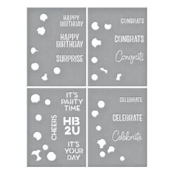 Balloon Garland & Sentiments Stencil From The It’s My Party Collection By Carissa Wiley -Woodland Scenics Shop STN 061 It s My Party Carissa Wiley Balloon Garland Sentiments Stencils Color