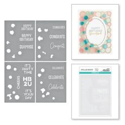 Balloon Garland & Sentiments Stencil From The It’s My Party Collection By Carissa Wiley