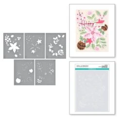 Christmas Florals Stencil From Classic Christmas Collection Etched Diesfrom The Classic Christmas Collection