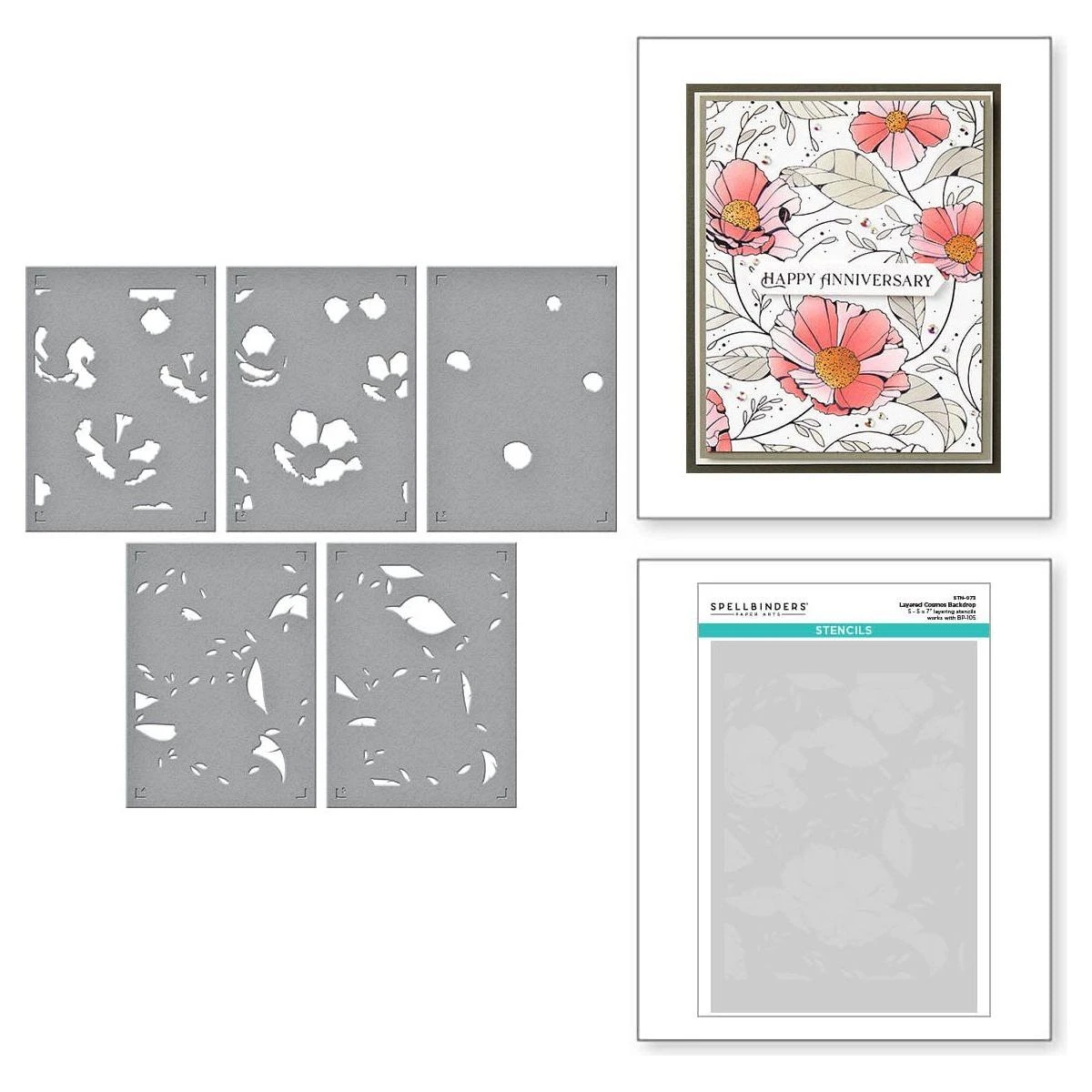 Cosmos Backdrop BetterPress And Stencil Bundle From The Pressed Posies Collection 18 Cosmos Backdrop BetterPress And Stencil Bundle From The Pressed Posies Collection - Image 18