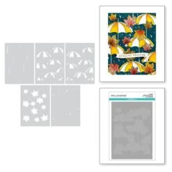 Autumn Rain BetterPress & Stencil Bundle From The Falling Leaves Collection -Woodland Scenics Shop STN 097 Falling Leaves Layered Autumn Rain Combo