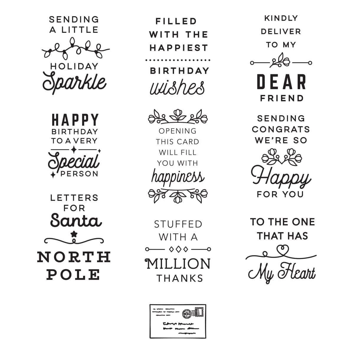 Parcel & Post Sentiments Clear Stamp Set From The Parcel & Post Collection 3 Parcel & Post Sentiments Clear Stamp Set From The Parcel & Post Collection - Image 3