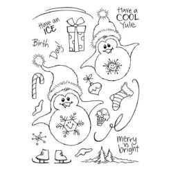 Stampendous FransFormer Snowy Penguins Clear Stamp Set From The Cool Fransformers Collection -Woodland Scenics Shop STP 220 Stampendous Cool FransFormers FransFormer Snowy Penguins Color