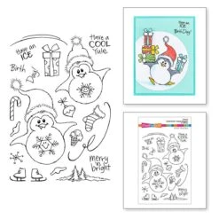 Stampendous FransFormer Snowy Penguins Clear Stamp Set From The Cool Fransformers Collection