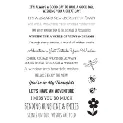 Sending Sunshine Sentiments Clear Stamp Set From The Windows With A View Collection By Tina Smith -Woodland Scenics Shop STP 222 Windows With A View Tina Smith Sending Sunshine Color