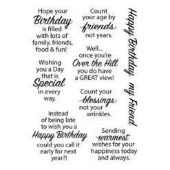 Birthday Messages Clear Stamp Set From The All The Sentiments Collection By Stampendous -Woodland Scenics Shop STP 224 Stampendous Sentiments Birthday Messages Color