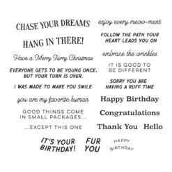 Cats And Pugs Sentiments Clear Stamp Set From The Bibi's Cats And Pugs Collection By Bibi Cameron -Woodland Scenics Shop STP 232 Cats and Pugs Bibi Cameron Cats and Pugs Sentiments 232 Color