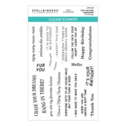 Cats And Pugs Sentiments Clear Stamp Set From The Bibi's Cats And Pugs Collection By Bibi Cameron -Woodland Scenics Shop STP 232 Cats and Pugs Bibi Cameron Cats and Pugs Sentiments Pac