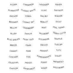 Color Swatch Names Clear Stamp Set From The ColorWheel Swatch Party Collection -Woodland Scenics Shop STP 251 Colorwheel Cardstock Color Swatch Names Color