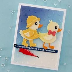 Duck With Umbrella Etched Dies From The Showered With Love Collection By Vicky Papaioannou -Woodland Scenics Shop Showered With Love Project 3