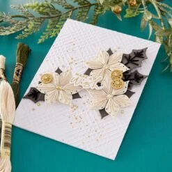 Stitched Poinsettia & Holly Etched Dies From The Stitched For Christmas Collection -Woodland Scenics Shop Stitched Christmas S4 1299 2
