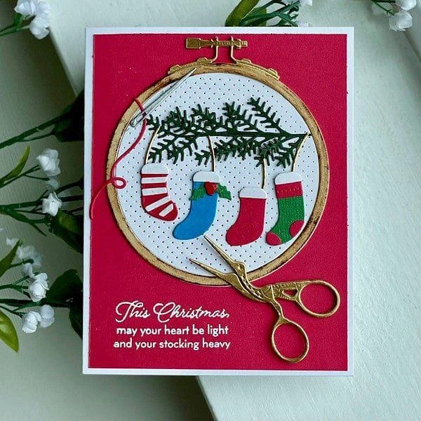 Faux Embroidered Stockings Etched Dies From The Nichol's Needlework Collection By Nichol Spohr 4 Faux Embroidered Stockings Etched Dies From The Nichol's Needlework Collection By Nichol Spohr - Image 4