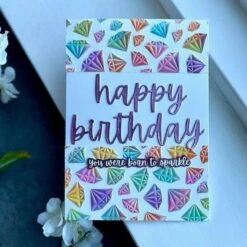 Birthday Cheers Etched Dies From The Bougie Birthday Collection By Nina Boettcher -Woodland Scenics Shop SusanBabcock 2025 BougieStencil Folder