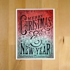 Merry Christmas & Happy New Year Press Plate From The BetterPress Christmas Collection 15 Merry Christmas & Happy New Year Press Plate From The BetterPress Christmas Collection -Woodland Scenics Shop TeriDuncan NewYearRedGreen